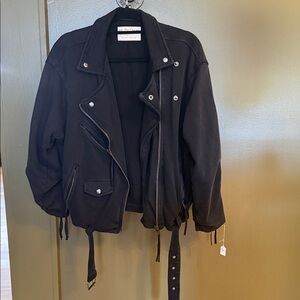 We The Free Black Leather Jacket